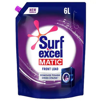 Surf Excel Matic Front Load Liquid Detergent Pouch - 6LTR + 500ml Botte Free (1095)