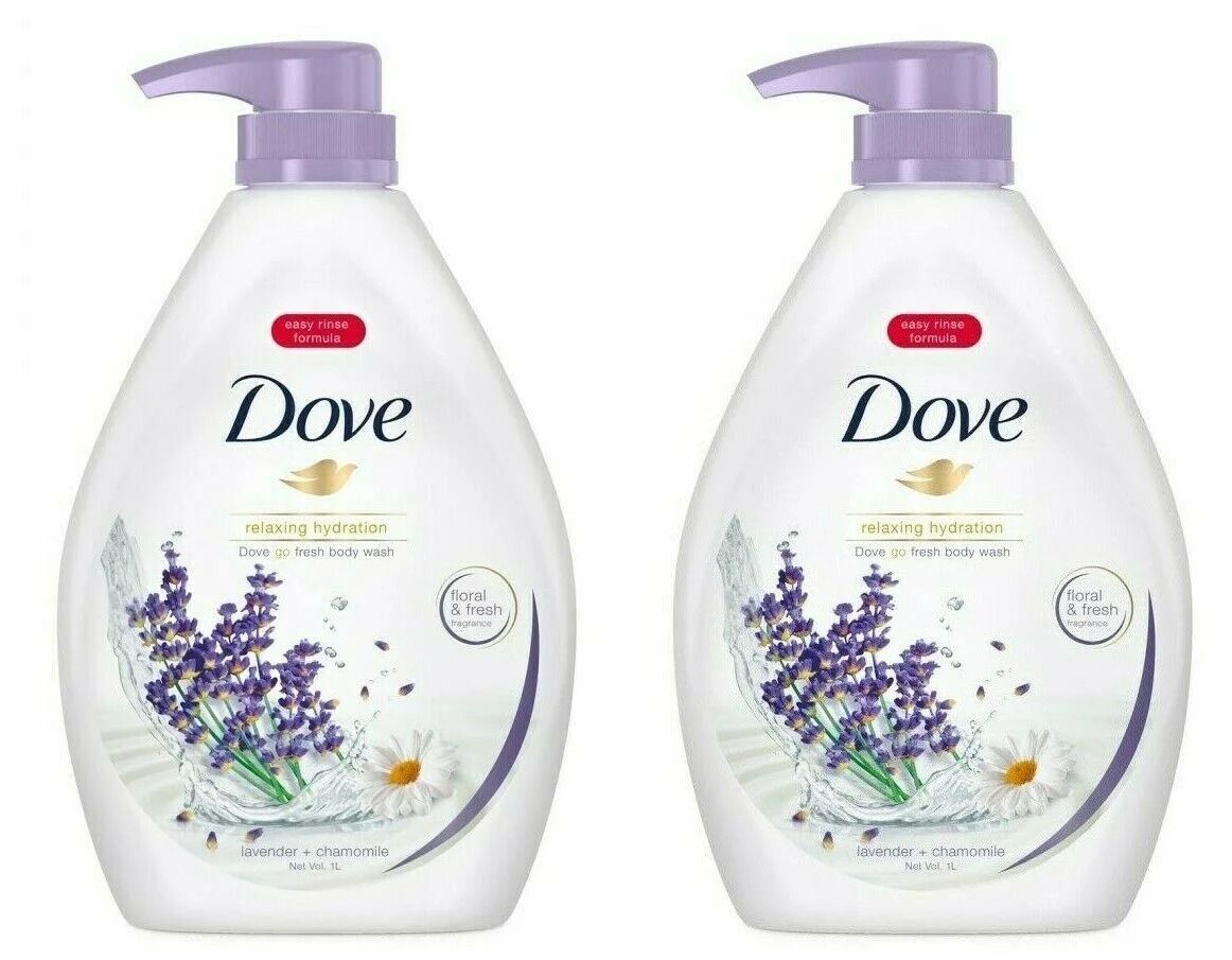 Dove Relaxing Body Wash With Lavender &amp; Chamomile - 1Ltr (PACK OF 2)