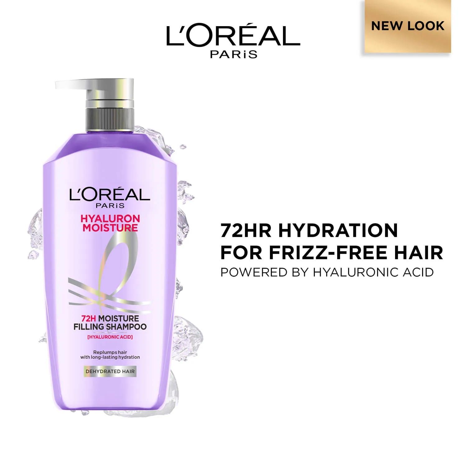 Loreal Moisture Shampoo with Hyaluronic Acid , For Dry &amp; Dehydrated Hair -1Ltr (1615)
