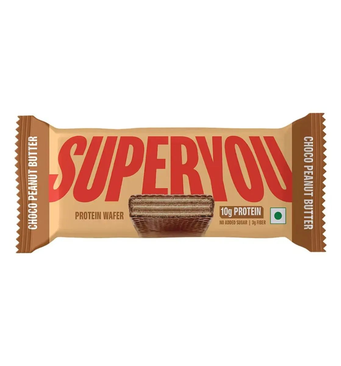 Superyou 10g Protien Waffer Bar Choco Peanut Butter (NO ADDED SUGAR) 40gm