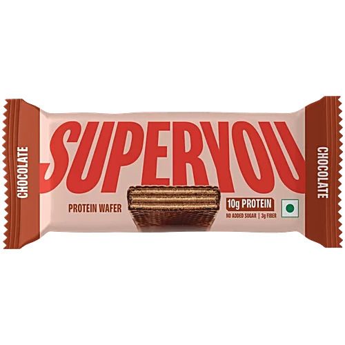 Superyou 10g Protien Waffer Bar Chocolate (NO ADDED SUGAR) 40gm