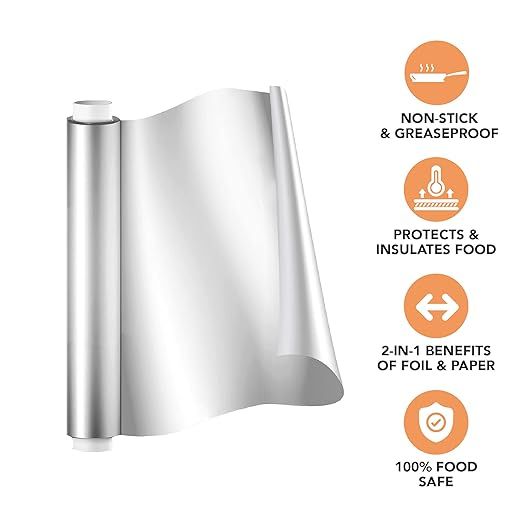 Coze Papfoil Paper (100% Pure Aluminium Foil + Food Wrapping Paper ) - 20 Meter