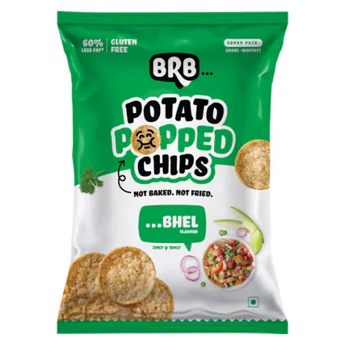 Brb Potato Popped Chips BhelFlavourd  (NOT BAKED NOT FRIED) 48gm