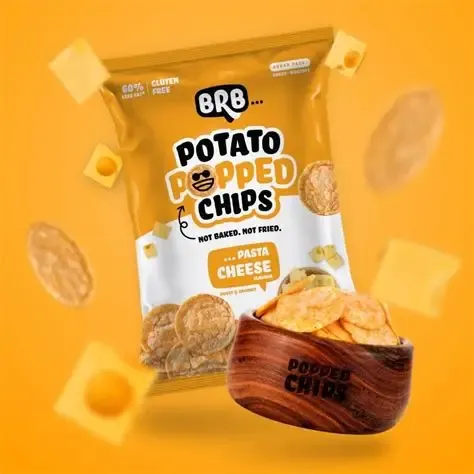 Brb Potato Popped Chips Pasta Cheese Flavourd  (NOT BAKED NOT FRIED) 51gm