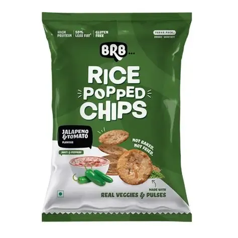 Brb Rice Popped Chips Jalapino &amp;Tomato Flavourd  (NOT BAKED NOT FRIED) 48gm
