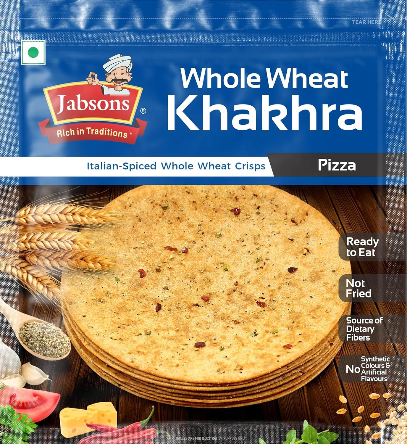 Jabson Whole Wheat Khakhra Pizza 180g