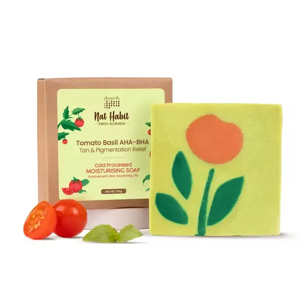 Nat Habit Tomato Basil Tan Reduction Soap - 75g