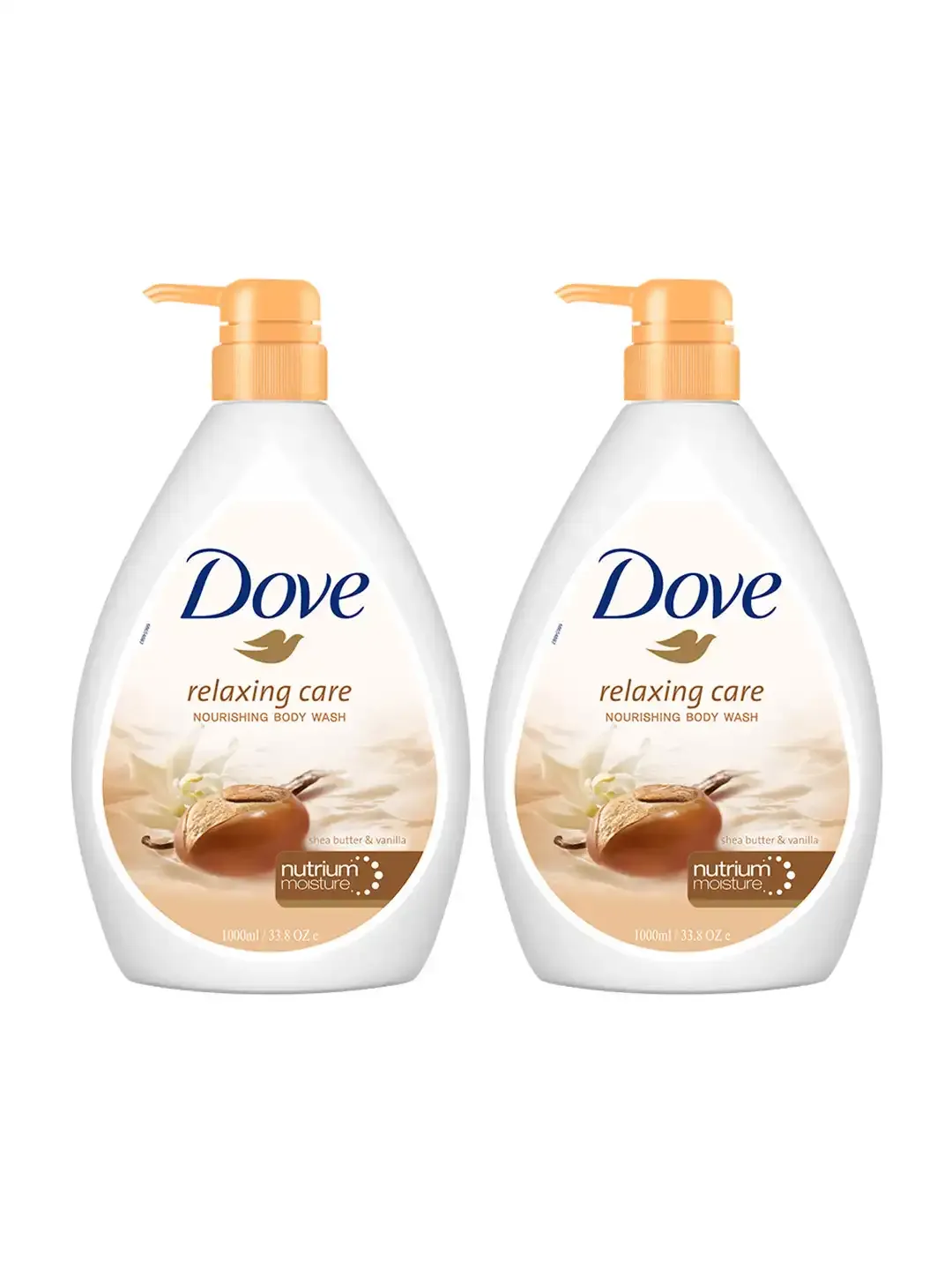 DOVE Body Wash Relaxing Care - Shea Butter &amp; Vanilla - 1LTR (PACK OF 2)