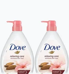 Dove Relaxing Almond Cream Body Wash with Hibiscus - 1LTR (PACK OF 2)