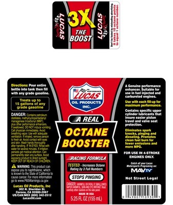 Octane booster. 15ft