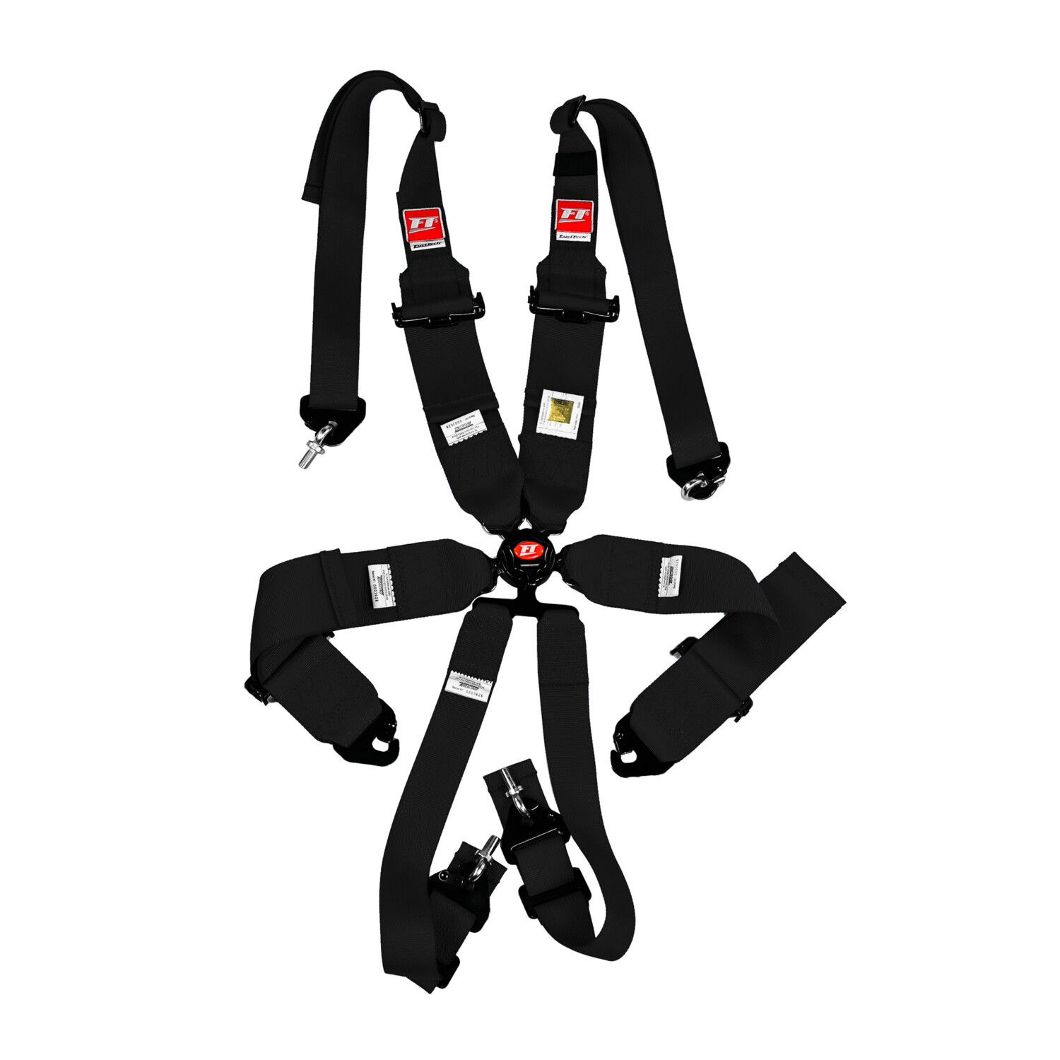 FT PRO 6 POINT CAMLOCK RACING HARNESS FIA 2/3",  6 piste turvavyöt, musta