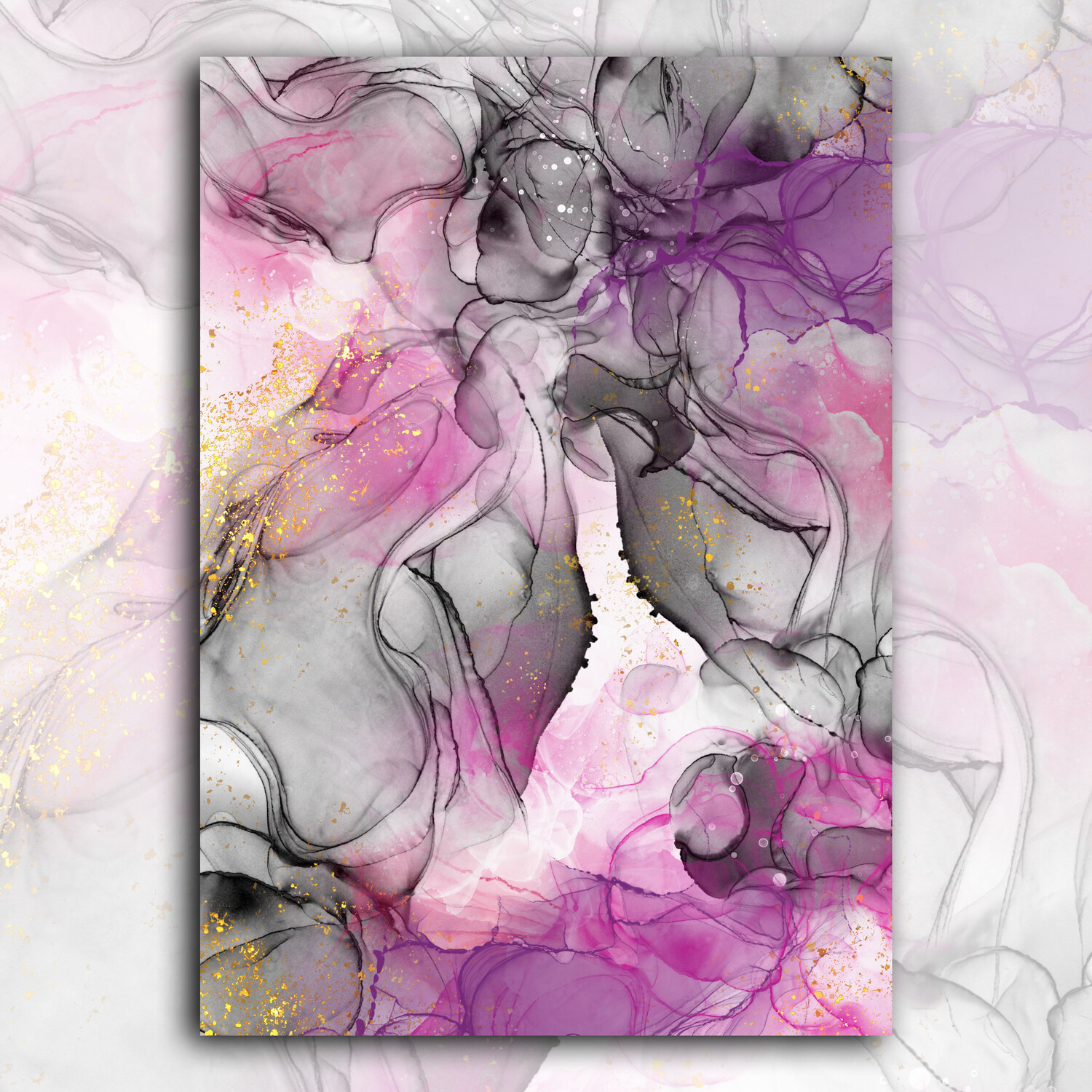 Pink Alcohol Ink Print