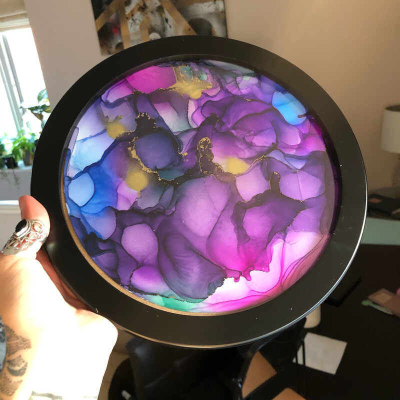 8” Framed Alcohol Ink Painting