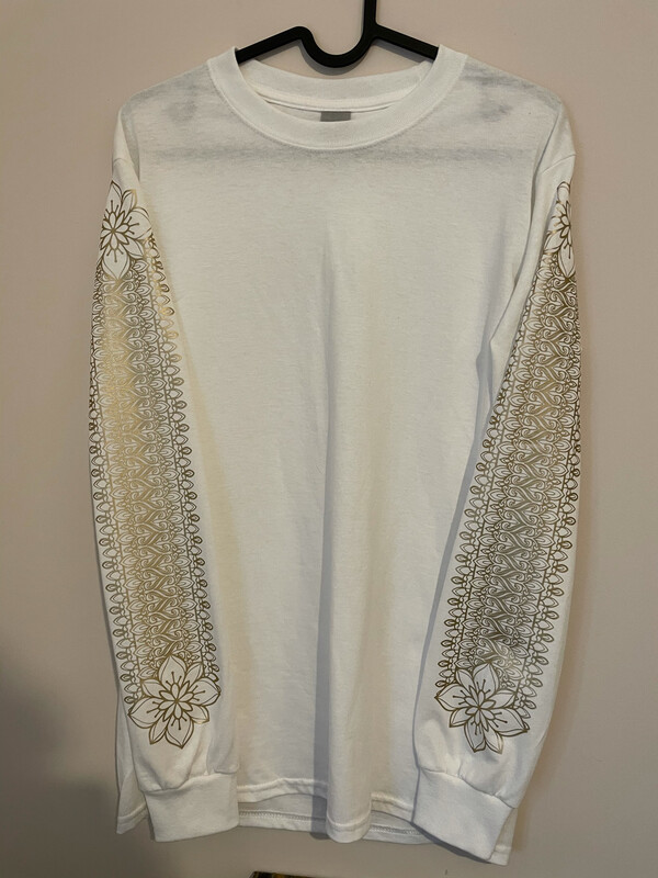 White And Gold Long Sleeve T Shirt