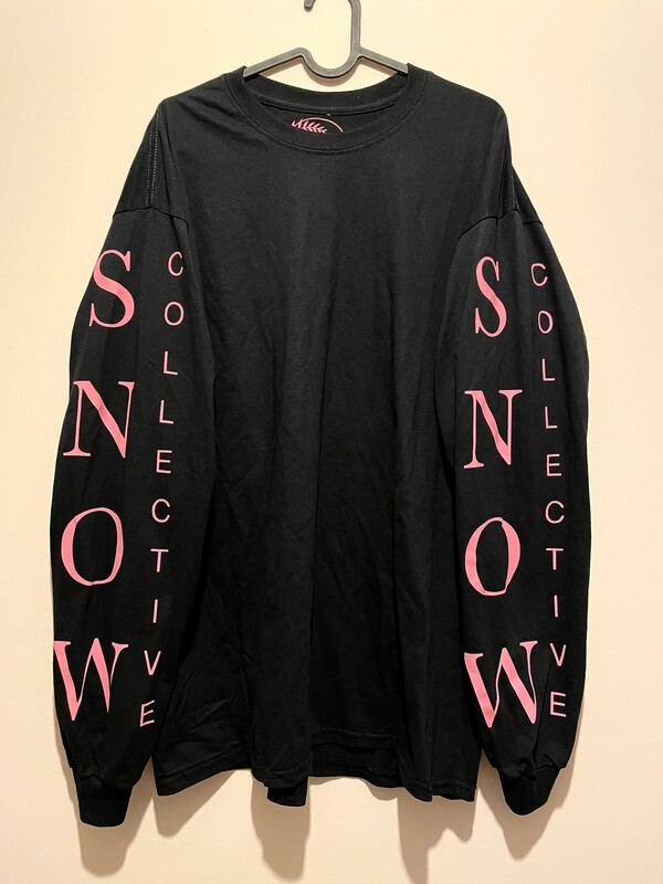 Black And Pink Long Sleeve ‘SNOWcollective’ Tee