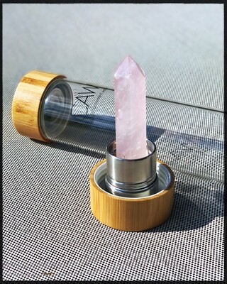 Crystal Activated Water Bottle - Rose Quartz