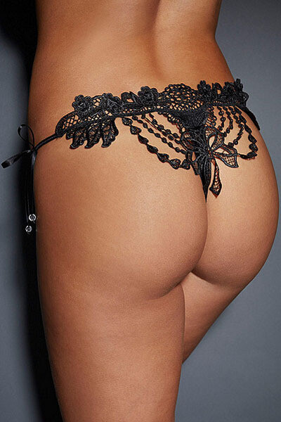 Embroidered &amp; Beaded Lace G Banger