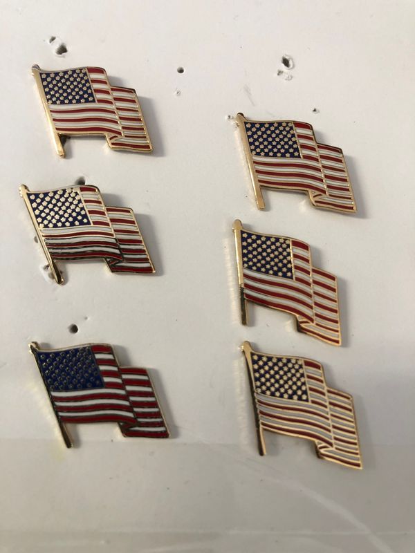 Waving American Flag Pin