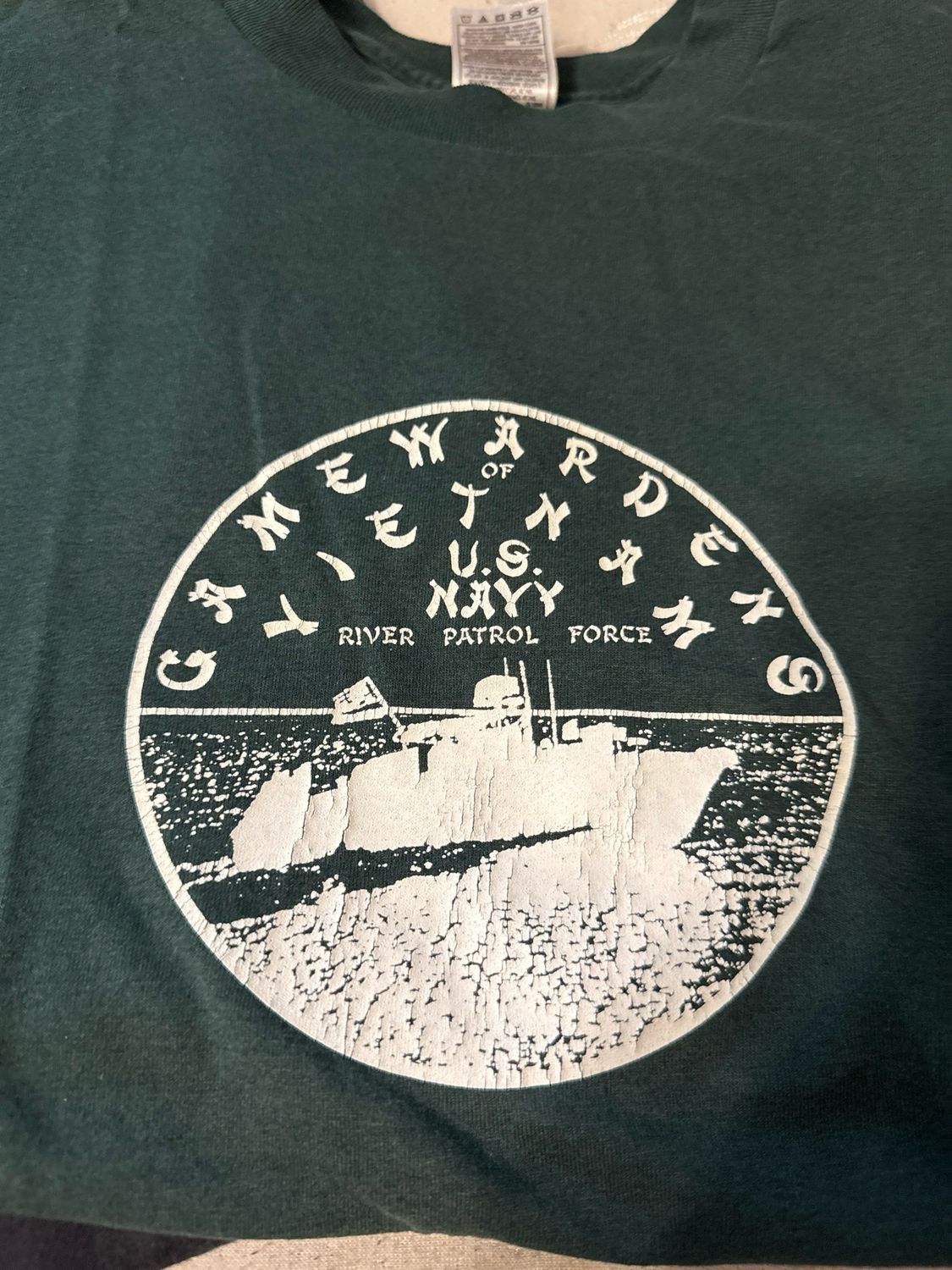 Gamewardens Of Vietnam River Patrol force Green T-Shirt, Size Xl