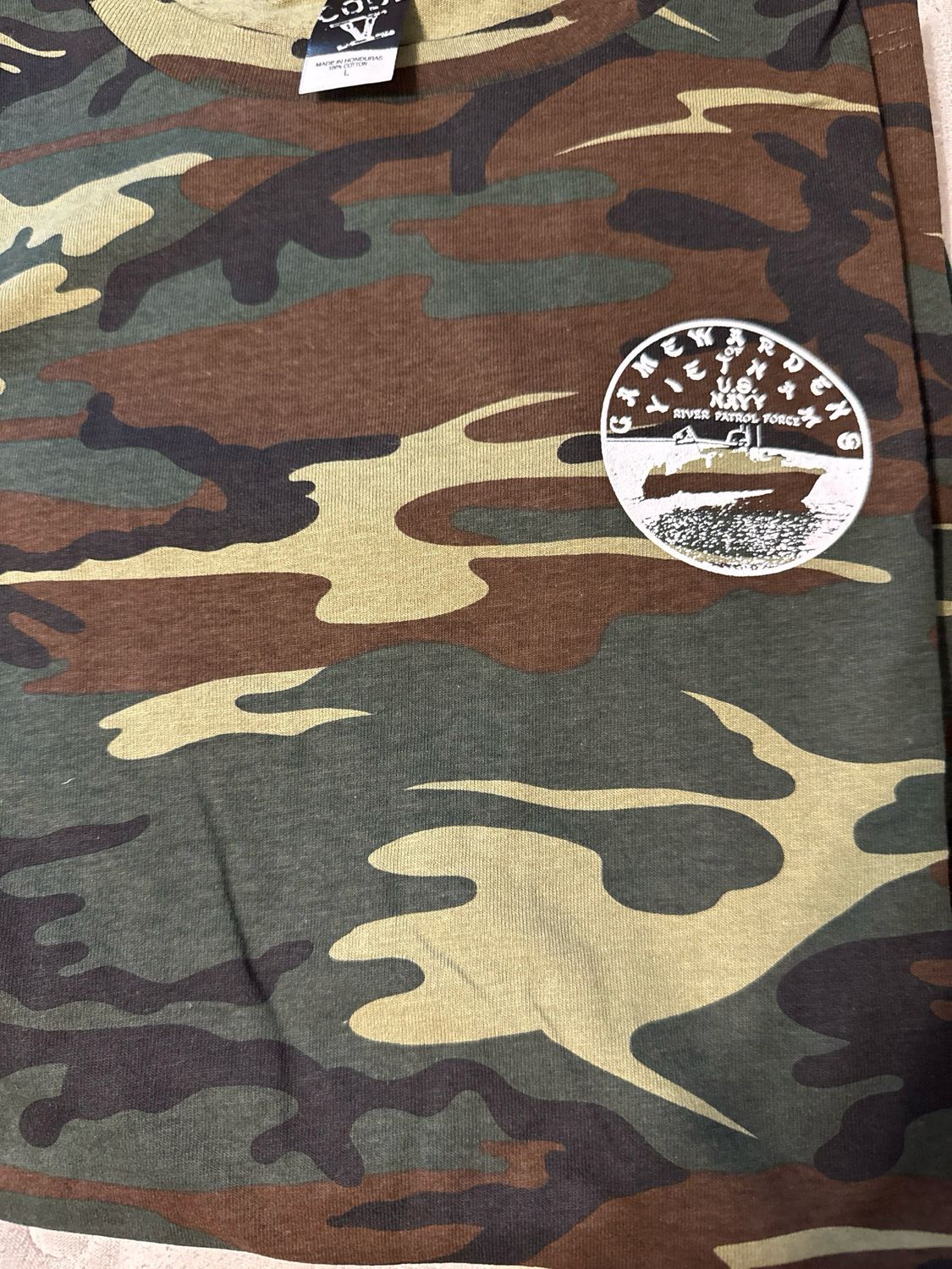 Gamewardens Of Vietnam - T- Shirt- Color Camo- Logo Left Chest- Size Large