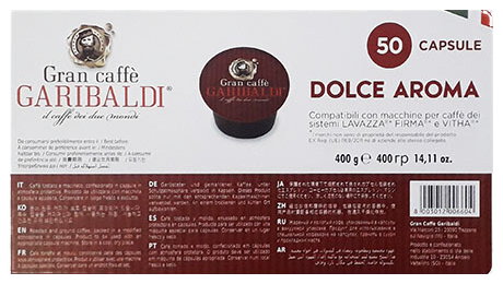 1200 Capsules Gran Café Garibaldi – Compatibles Lavazza Firma (Doux Aroma)