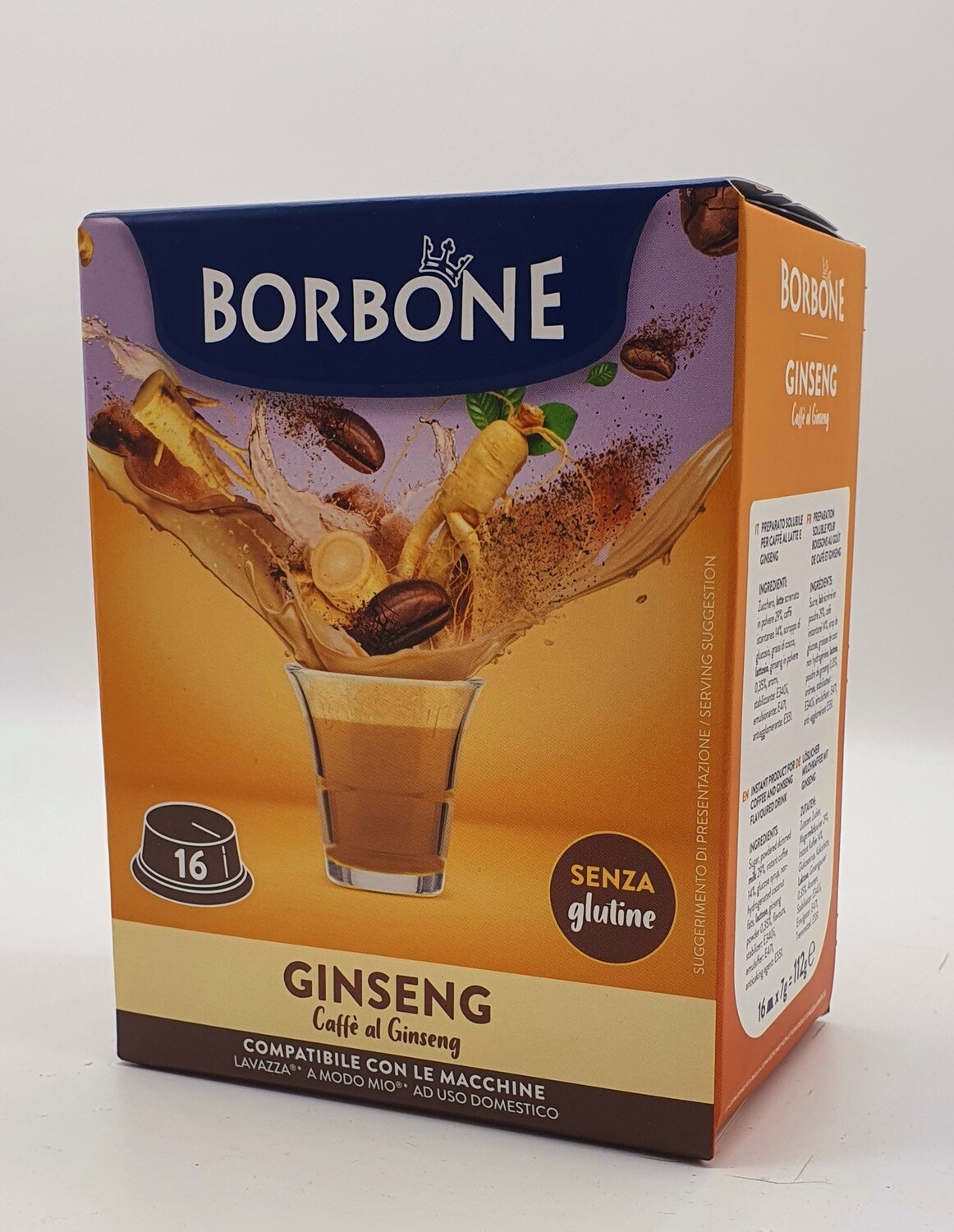 16 CAPSULE CAFFE' BORBONE GINSENG DOLCE GUSTO