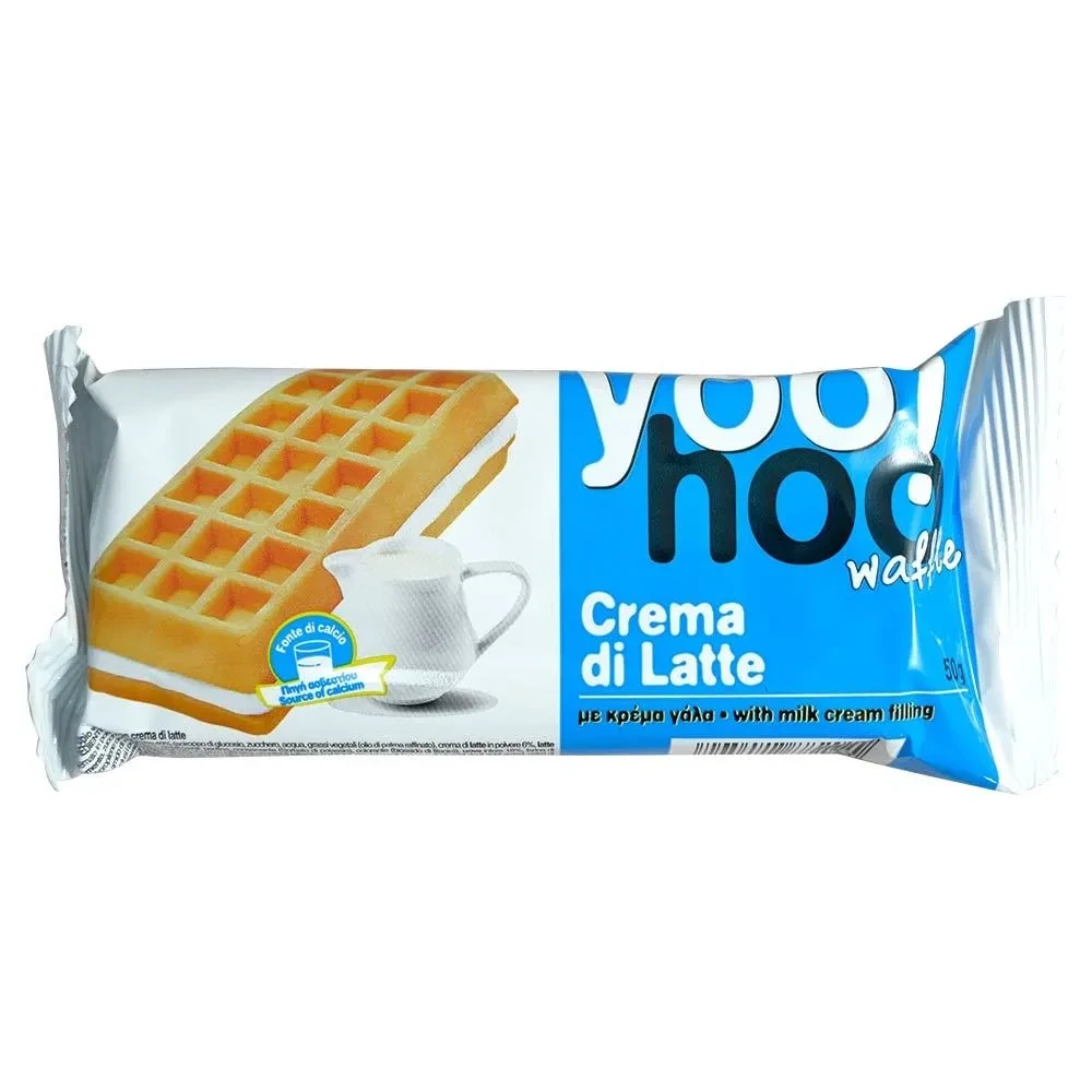 Snack Yoo Hoo! Waffle Crema di Latte 50g Snack Yoo Hoo! Waffle Crema di Latte 50g
