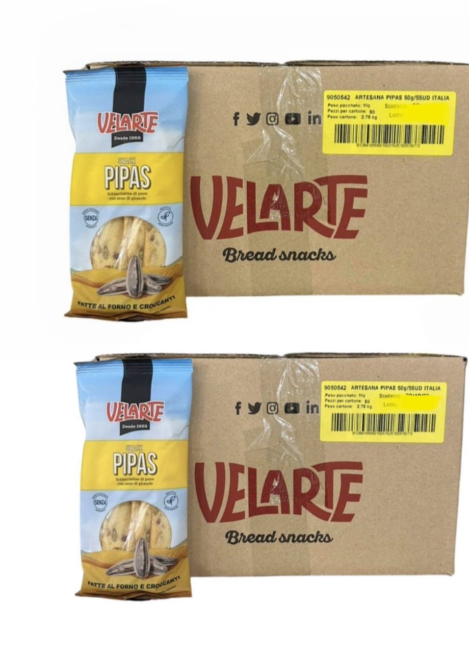 Pipas Velarte Originali Buste Mono Porzione da 50 Grammi    2 Scatole intere da 55 pz cad