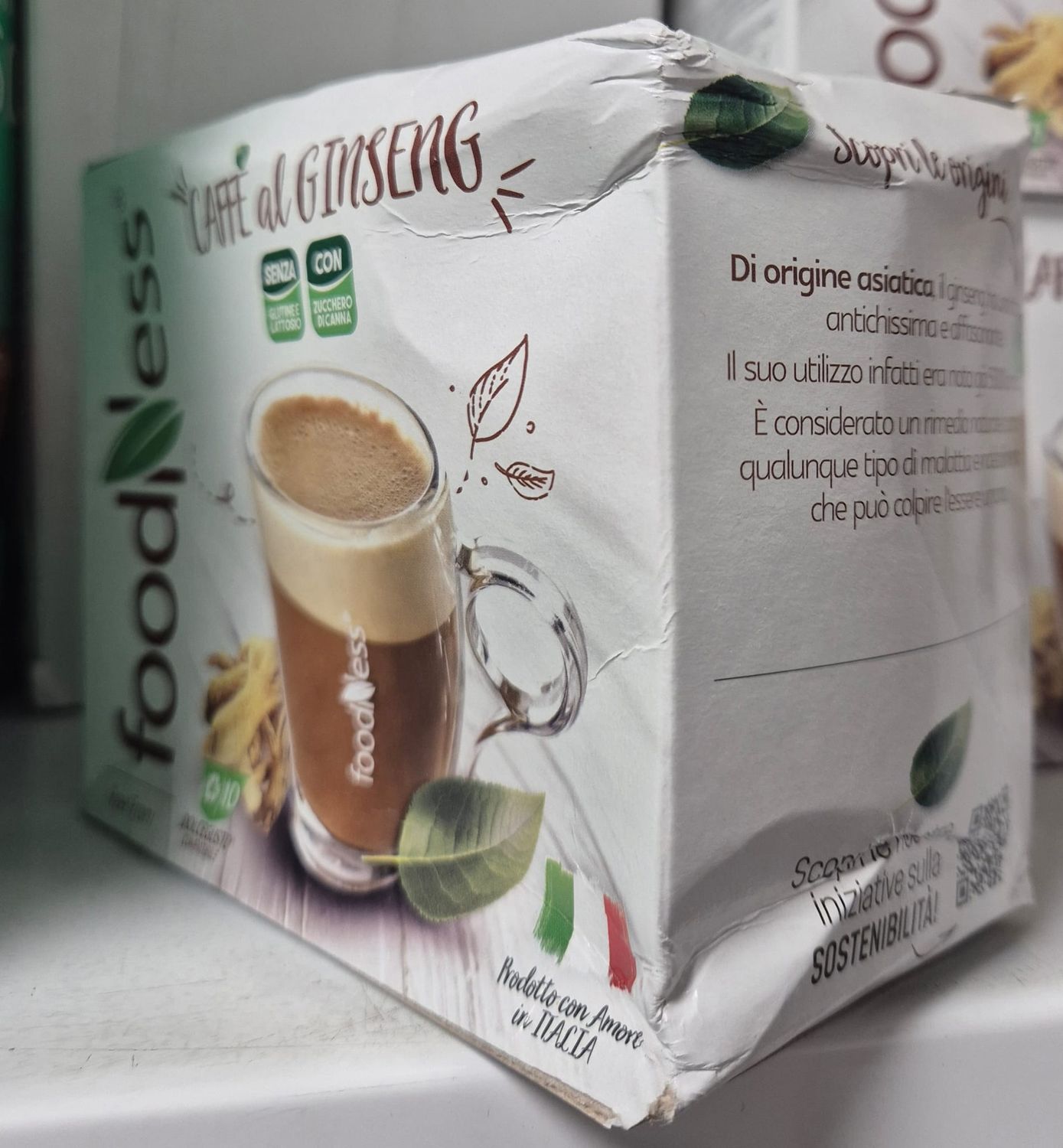 FoodNess Ginseng Compatibile Dolce Gusto 10 cps - con zucchero di Canna - Defect FoodNess Ginseng Compatibile Dolce Gusto 10 cps - con zucchero di Canna - Defect