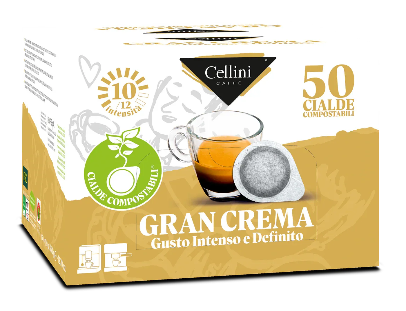 50 Cialde Carta Caffè Cellini Gran Crema 50 Cialde Carta Caffè Cellini Gran Crema