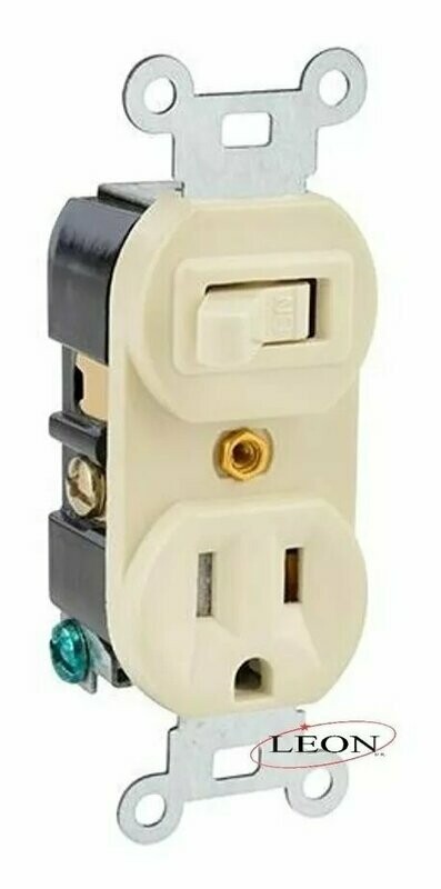 Apagador y contacto dúplex c/tierra (pack C/10pz). Apagador y contacto dúplex c/tierra (pack C/10pz).