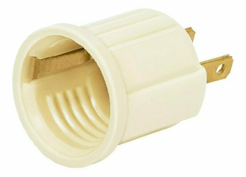 Portalámpara con clavija marfil (pack C/24pz). Portalámpara con clavija marfil (pack C/24pz).