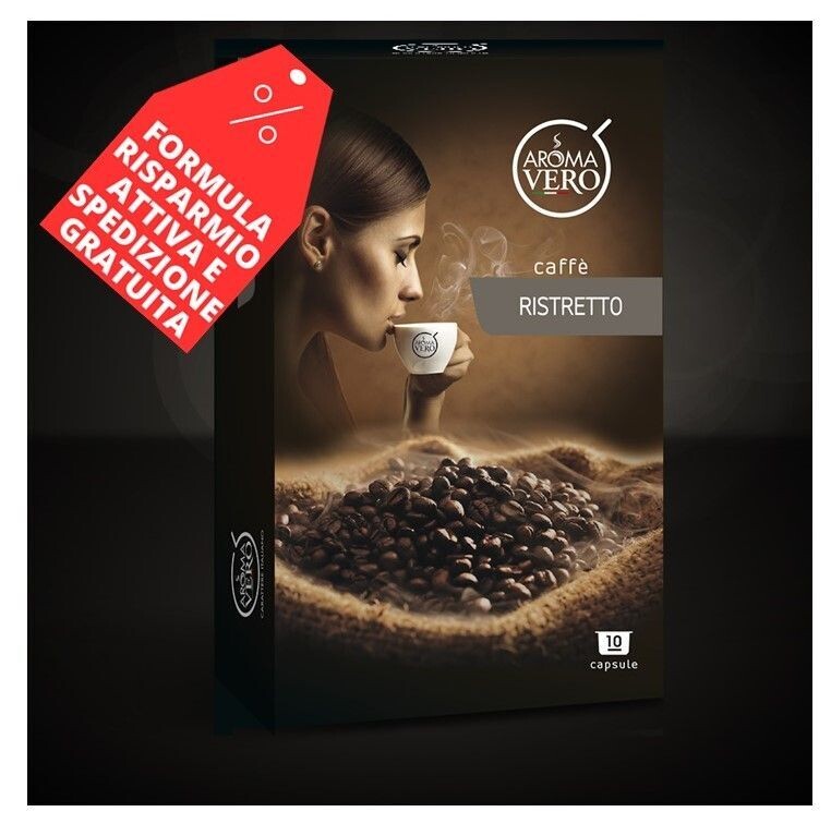 Aroma Vero 100 Capsule Caffè Ristretto Offerta Spedizione Gratuita