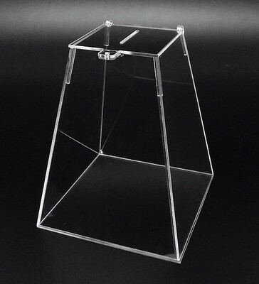 Urna em Acrílico Cristal 3mm  Base: 20cmX20cm Altura: 25cm Tampa: 11cmX11cm