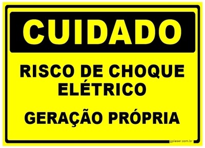 Plaqueta de Aviso em PS Para Painel Elétrico 250x180mm