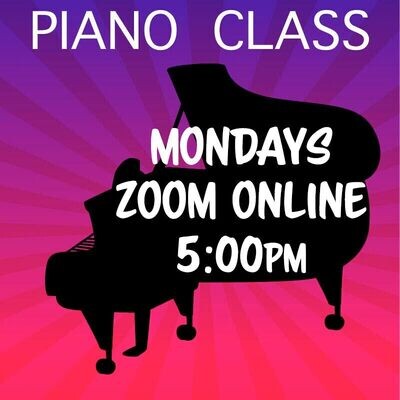 Piano ONLINE - Mondays 5:00pm - 5:45pm