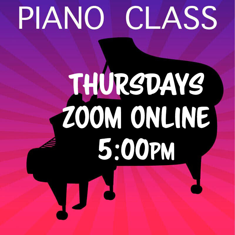 Piano ONLINE - Thursdays 5:00pm - 5:45pm