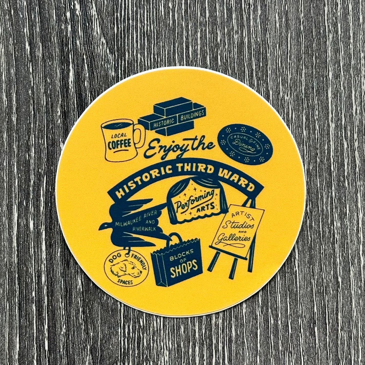 Third Ward Sticker - Gold &amp; Navy