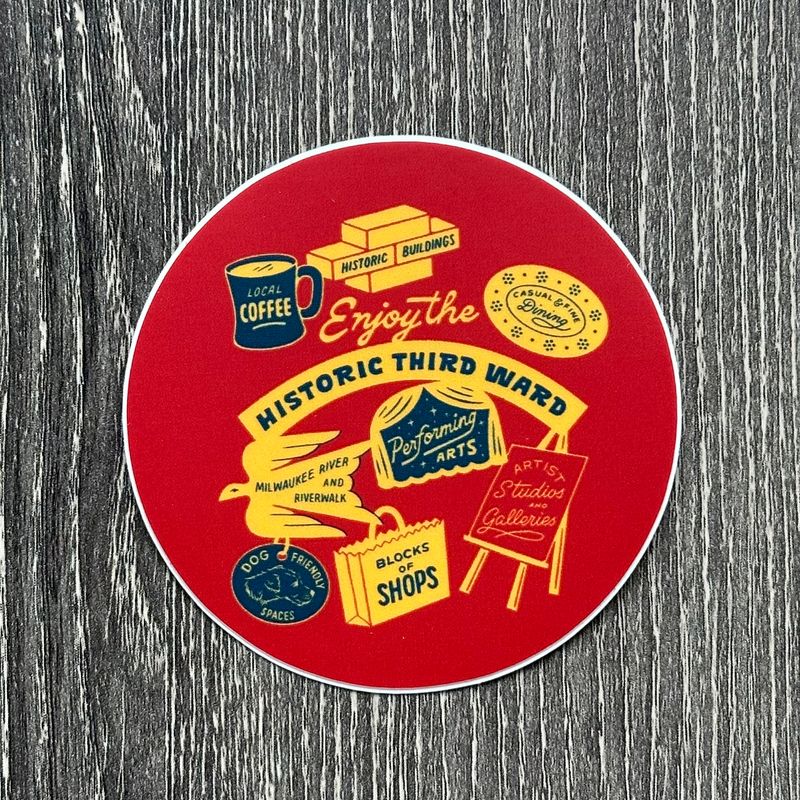 Third Ward Sticker - Red, Gold &amp; Navy