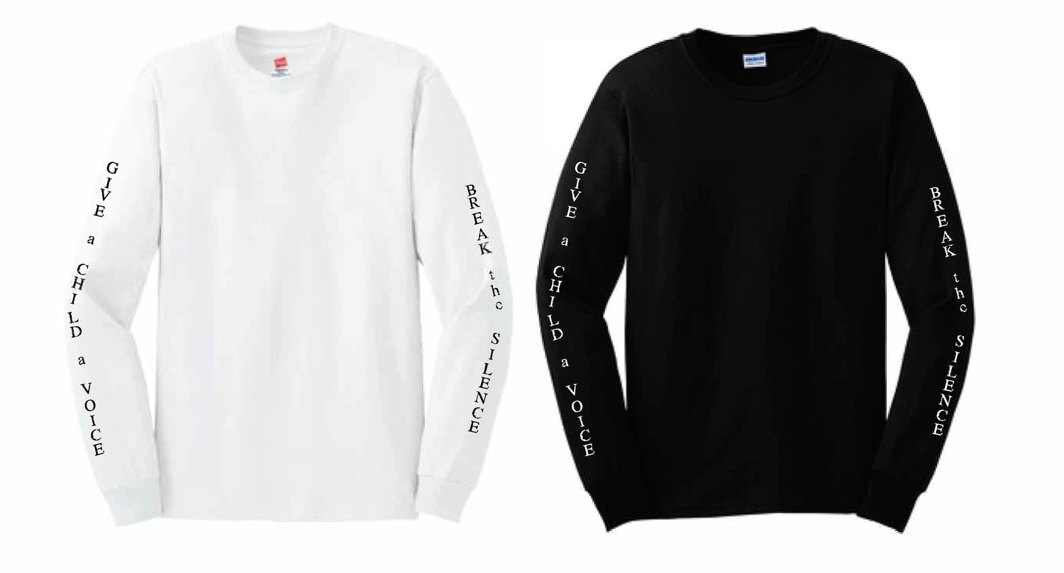 Unisex Break the Silence Long Sleeve Tshirts - Adult and Youth Sizes