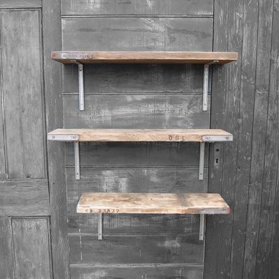 Reclaimed Pine Scaffold Board Shelf - Up-Cycled Wooden Planks - Making Great Storage