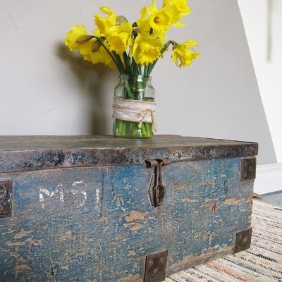 Industrial Vintage Storage Trunk Chest 1940s Tools Box
