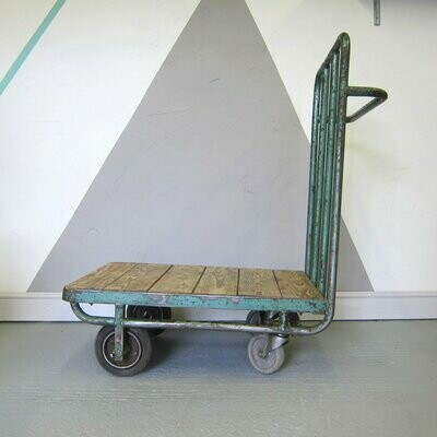 Industrial Trolley Vintage Wooden 1950s Old Truck Pull Cart Shop Display Coffee Table