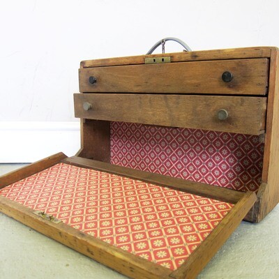 Carpenters Tools Box Trunk Chest Pine Drawers Industrial Furniture