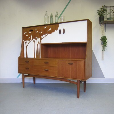 Vintage Mid Century G Plan Painted Sideboard Modernist Storage