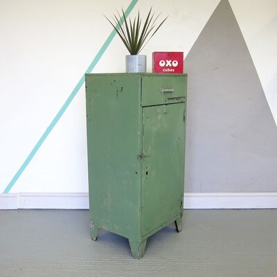 Vintage Industrial Green Cabinet Storage Cupboard 1950s Workshop