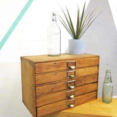 Vintage Storage Drawers Engineers Chest 1940s