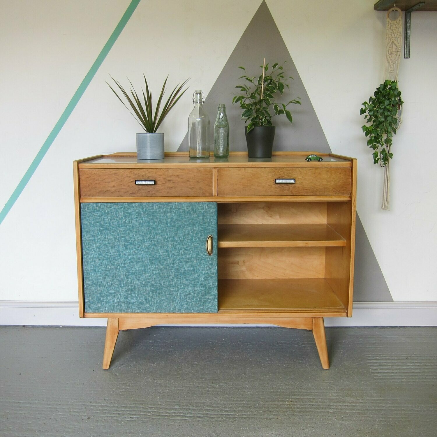 Mid Century Vintage Formica Kitchen Sideboard 1960s Cupboard