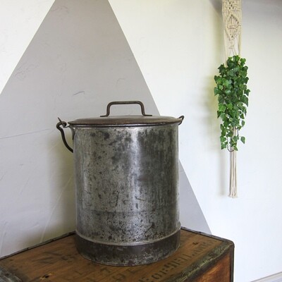 Industrial Steel Bucket Planter Fire Log Basket Industrial Steel Bucket Planter Fire Log Basket