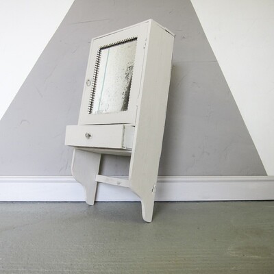 Vintage Bathroom Cabinet cupboard Mirror French Painted